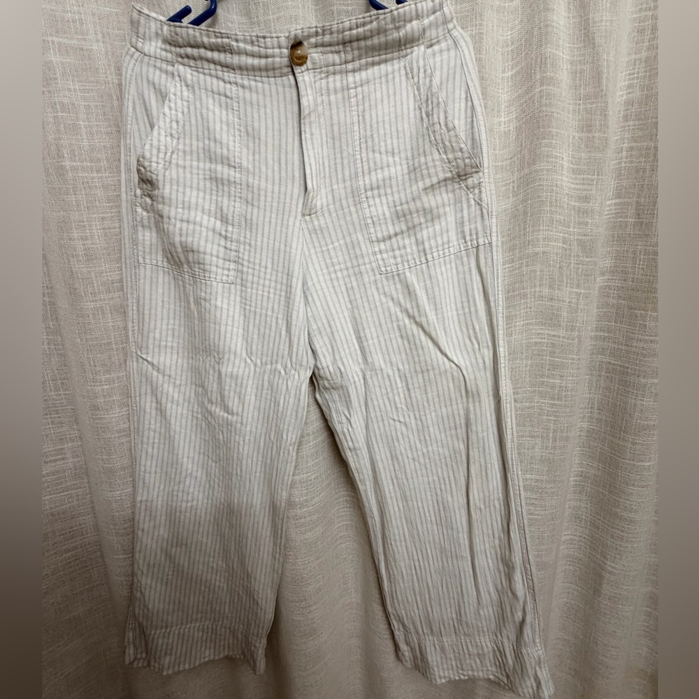 DKNY cropped linen pants